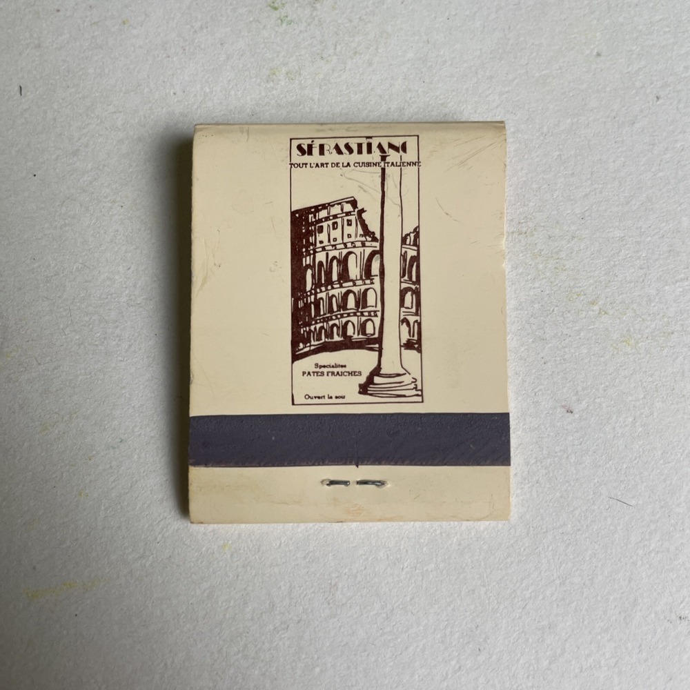 Vintage 1970 Matchbook Sebastiano Grand Case St Martin‎ FWI Italian Restaurant